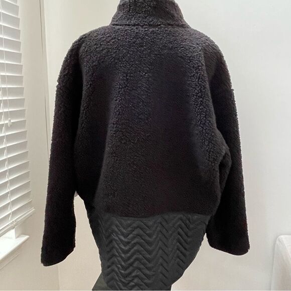 NWT ATHLETA Cozy Sherpa Snap Sweatshirt Size XL Black - Picture 6 of 16